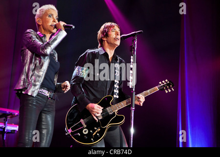 Schwedische pop-Duo "Roxette" mit Marie Fredriksson und Per Gessle spielen live im Hallenstadion in Zürich, Schweiz, Europa Stockfoto