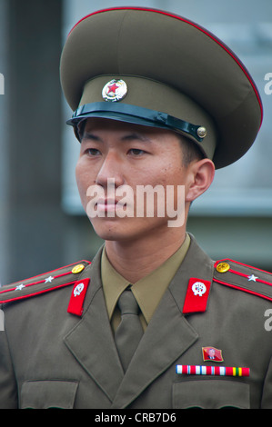 Grenzschutz in Panmunjeom, an der Grenze zwischen Nordkorea und Südkorea, Asien Stockfoto