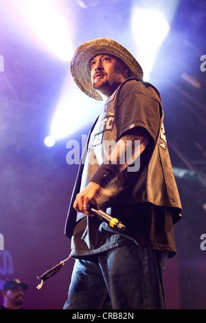 B-Real von der US-hip Hop Band Cypress Hill die live auf dem Heitere Open Air Festival in Zofingen, Schweiz, Europa Stockfoto