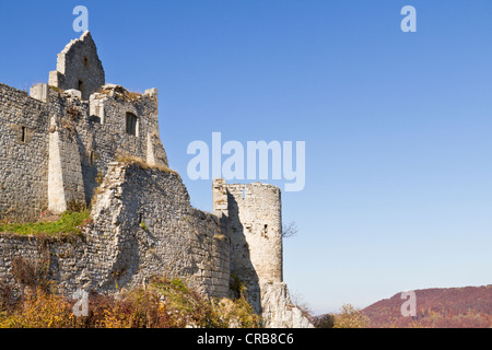 Burg Hohenurach Burgruine, Bad Urach, Schwäbische Alb, Reutlingen District, Baden-Württemberg, Deutschland, Europa Stockfoto