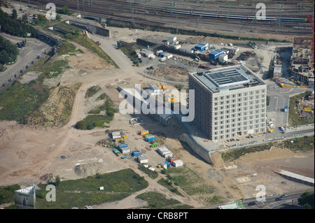 Luftaufnahme, Bibliothek 21, Bibliothek, auf dem Gelände von Stuttgart 21 Bau Projekt, A1-Website, Europaviertel Quartier, Stockfoto