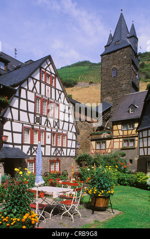 Malerwinkel-Viertel, Steeger Tor, Odl Wälle, Fachwerkhaus, Bacharach, Stockfoto