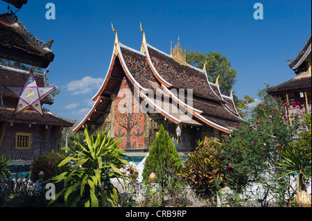 Wat Xieng Thong Tempel, Luang Prabang, Laos, Indochina, Asien Stockfoto