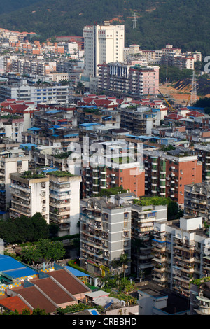 Blick über die Häuser von Xiamen, Provinz Fujian, China, Asien Stockfoto