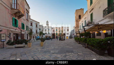 Polignano a Mare, baute Altstadt auf den Klippen von das Meer, Via San Benedetto, Apulien, südlichen Italien, Italien, Europa Stockfoto