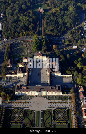 Luftaufnahme, Residenzschloss Ludwigsburg Schloss, Schloss Favorite Burg, blühenden Barock, Baden-Württemberg Stockfoto