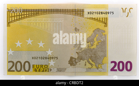 200-Euro-Banknote, zurück Stockfoto