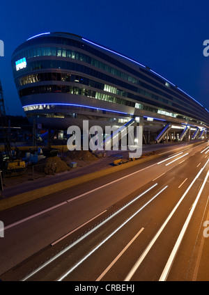 Business center, die Squaire, ehemals Airrail Center, Terminal 1 des Frankfurter Flughafens, Frankfurt Am Main, Hessen, Deutschland, Europa Stockfoto