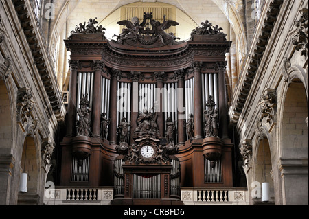 Hauptorgel, gebaut von François-Henri Clicquot und Aristide Cavaillé-Col, katholischer Kirche Saint-Sulpice de Paris Stockfoto