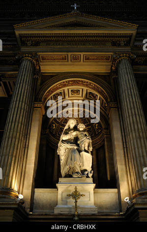 Interieur, Statuen von biblischen Geschichten, Kirche, Église De La Madeleine oder L'Église Sainte-Marie-Madeleine, Paris, Frankreich, Europa Stockfoto