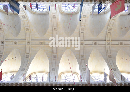 Innenansicht in Richtung der Deckenkonstruktion, Soldat der Kirche oder die Kirche von Saint-Louis des Invalides, L'Hôtel national Stockfoto