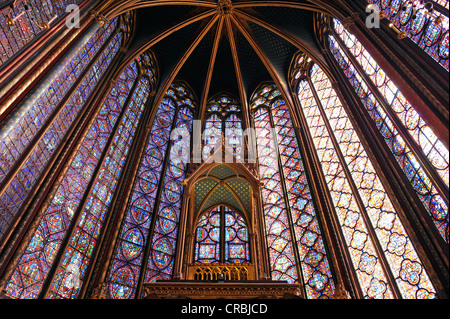 Chor, obere Kapelle, Sainte-Chapelle, Cité, Paris, Frankreich Stockfoto