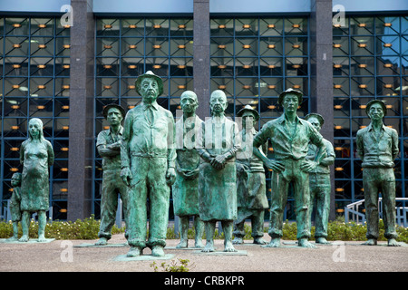 Statuen vor der Central Bank of Costa Rica, Banco Central de Costa Rica in San Jose, Costa Rica, Mittelamerika Stockfoto