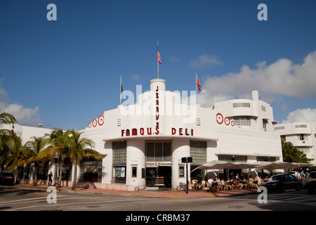Jerrys Famous Deli in der Art-Deco-Viertel von South Beach, Miami, Florida, USA Stockfoto