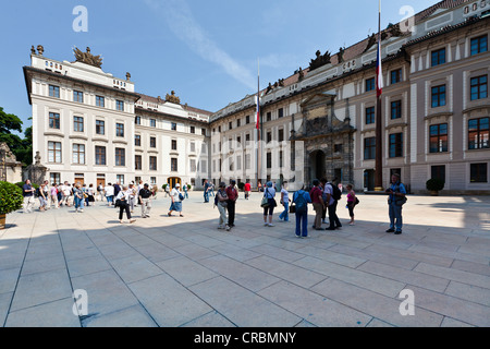 Prager Burg, Hradschin-Platz, Burgviertel Hradschin, Prag, Tschechische Republik, Europa Stockfoto