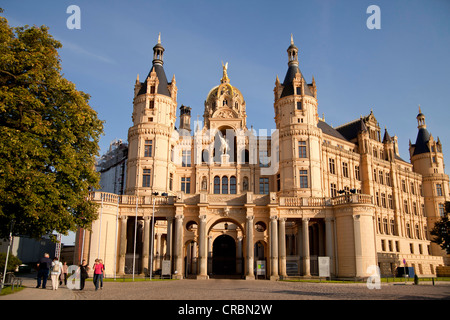 Schloss Schwerin, Landeshauptstadt Schwerin, Mecklenburg-Western Pomerania, Deutschland, Europa Stockfoto