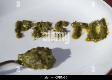 Pesto Alla Genovese typisch italienischen Gewürz Stockfoto