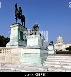 Reiterstatue von General Ulysses Simpson Grant vor dem United States Capitol, Kapitol, Washington DC Stockfoto