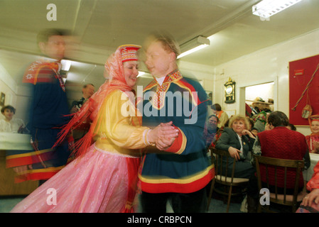 Russischer samische haben eine Party, Lovozero (Russland) Stockfoto