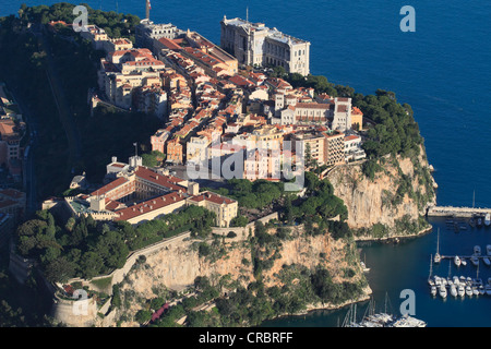 Altstadt mit dem Fürstenpalast, Dom und Musée Océanographique de Monaco, ozeanographische Museum, Fürstentum Monaco Stockfoto
