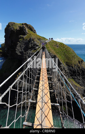 Seilbrücke Carrick-a-Reed, County Antrim, Nordirland, Vereinigtes Königreich, Europa Stockfoto