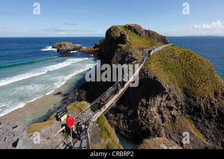 Seilbrücke Carrick-a-Reed, County Antrim, Nordirland, Vereinigtes Königreich, Europa Stockfoto