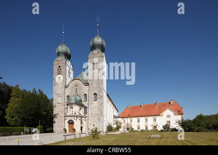 Kloster Kirche der Heiligen Margareta, Baumburg Abtei, Altenmarkt, Chiemgau, Upper Bavaria, Bayern, Deutschland, Europa Stockfoto