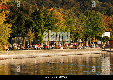 Seehof-Biergarten in Herrsching am Ammersee See oder Ammersee, fünf-Seen-Region, Bayern, Oberbayern, PublicGround Stockfoto