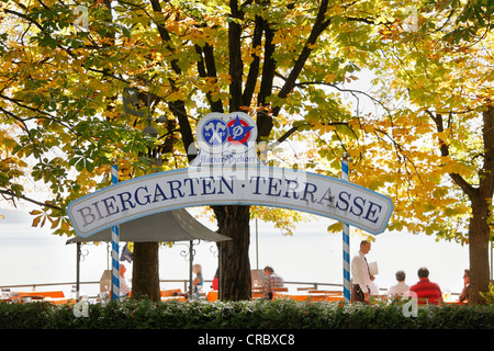 Biergarten Seehaus Schreyegg in Stegen am Ammersee See oder Ammersee, fünf-Seen-Region, Bayern, Oberbayern Stockfoto