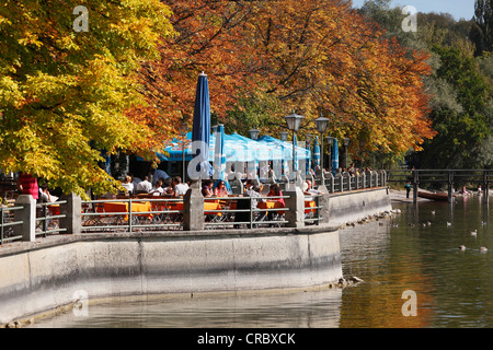 Biergarten Seehaus Schreyegg in Stegen am Ammersee See oder Ammersee, fünf-Seen-Region, Bayern, Oberbayern, PublicGround Stockfoto