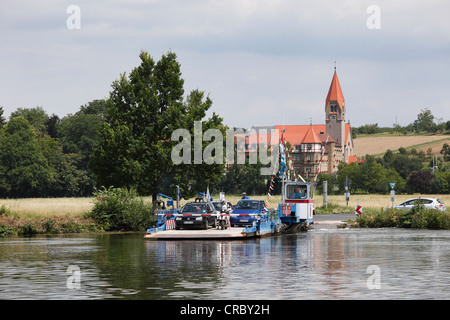 Main ferry in Wipfeld Kloster von Saint Louis, Mains, Unterfranken, Franken, Bayern, Deutschland, Europa, PublicGround Stockfoto