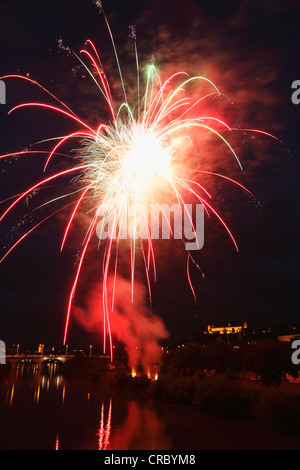 Feuerwerk, Kiliani-Volksfest Festival, Würzburg, Unterfranken, Franken, Bayern, Deutschland, Europa, PublicGround Stockfoto