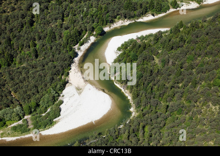 Luftaufnahme, Isarauen mit Pupplinger Au, Auen, in der Nähe von Wolfratshausen, Upper Bavaria, Bayern, Deutschland, Europa Stockfoto