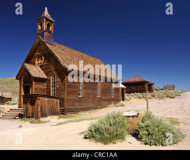 Evangelisch-methodistische Kirche, Geisterstadt Bodie, eine ehemalige Goldgräberstadt Bodie State Historic Park, Kalifornien Stockfoto