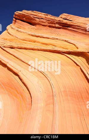 Die zweite Welle, gebändert erodiert Navajo Sandsteinfelsen mit Liesegang Bands, Liesegang oder Liesegangen Ringe, North Coyote Stockfoto