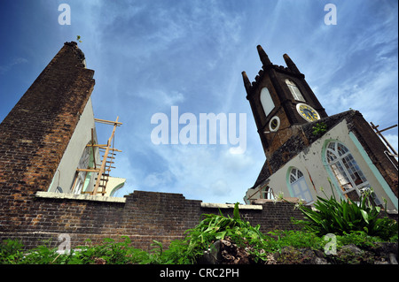 St. Andrews Presbyterian Church, St Georges Grenada, die im Jahr 2004 durch Hurrikan Ivan zerstört wurde. Stockfoto