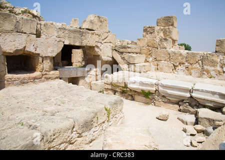 Byzantinische Burgruine Saranda Kolones im archäologischen Park von Paphos, Zypern. Stockfoto