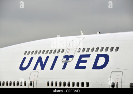 Boeing 747 der United Airlines Narita Internationaler Flughafen Tokio Japan Asien Stockfoto