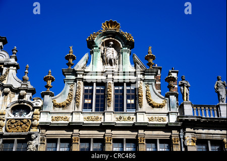 Barock-Stil Gebäude, Zunfthaus am Grand Place oder Grote Markt Platz, Stadtzentrum, Brüssel, Belgien, Benelux, Europa Stockfoto
