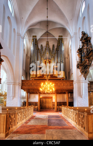 Die Orgel in der Kathedrale von Sct. Olai Domkirke, Helsingør, Helsingør, Dänemark, Europa Stockfoto