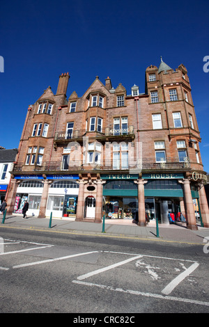 Argyll Villen historischen Sandsteingebäude mit Tweed Haus Shop nun einen Block von Urlaub Selbstversorger-Appartements-Oban-Schottland Stockfoto