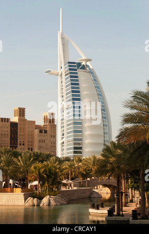 Elk206-2706v Vereinigte Arabische Emirate, Dubai, Dubai Creek, Burj Al Arab Hotel Madinat Jumeirah Hotel Stockfoto