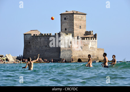 Torre Astura, mittelalterliche Festung, 10. Jahrhundert, Tyrrhenischen Meer in der Nähe von Nettuno, Lazio, Italien, Europa Stockfoto