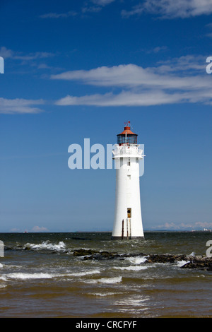 New Brighton Leuchtturm bei Flut Stockfoto