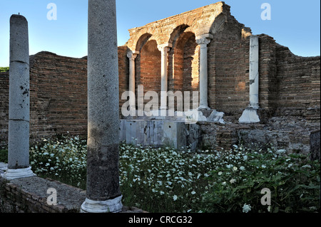 Ruinen von Domus di Amore e Psiche, Haus von Amor und Psyche, Ausgrabungsstätte Ostia Antica, alten Hafen Stadt von Rom, Latium Stockfoto