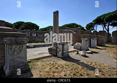 Ruinen der Polizeikaserne der Caserma dei Vigili Ausgrabungsstätte Ostia Antica, alten Hafen Stadt von Rom, Latium, Italien Stockfoto