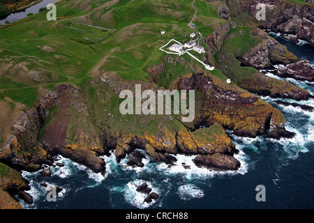 St. Abbs Head Leuchtturm und Nebelhorn. Stockfoto