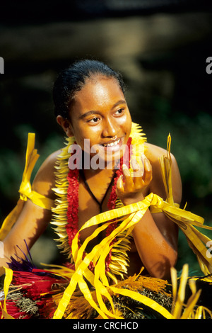 tanzende Frau, Föderierte Staaten von Mikronesien Stockfoto