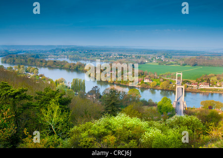 Frankreich, Normandie, LES ANDELYS, CHATEAU GAILLARD, Fluss SEINE, Eure Stockfoto