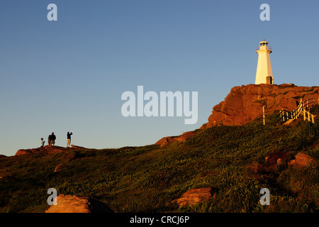 Leuchtturm am Cape Spear, der östlichste Punkt auf dem nordamerikanischen Festland, Neufundland, Kanada, Nordamerika Stockfoto